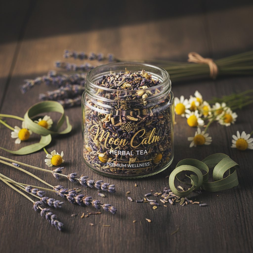 Moon Calm Herbal Tea - botanical herbal blend for relaxation and evening rituals